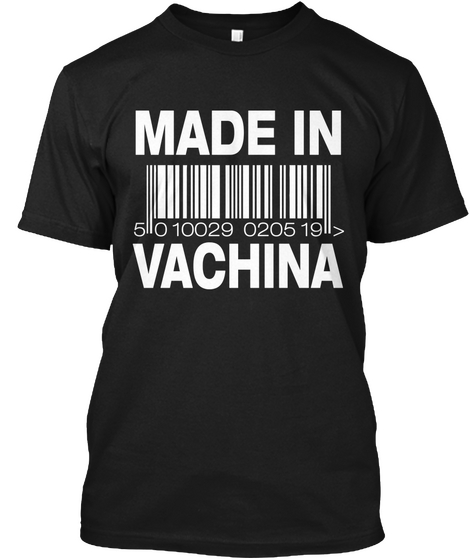 Made In 50 10029 0205 19 Vachina Black T-Shirt Front