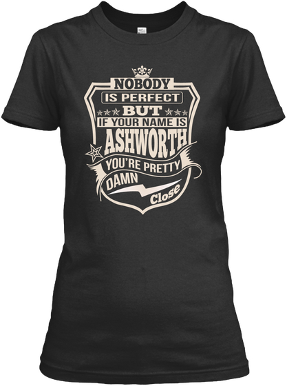 Nobody Perfect Ashworth Thing Shirts Black T-Shirt Front