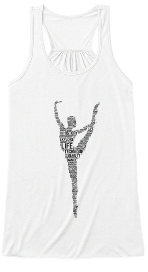 Ballerina Letters Line White áo T-Shirt Front