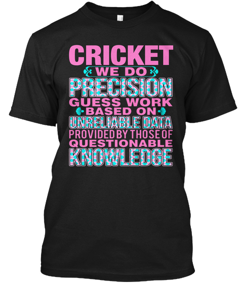 Cricket Black T-Shirt Front
