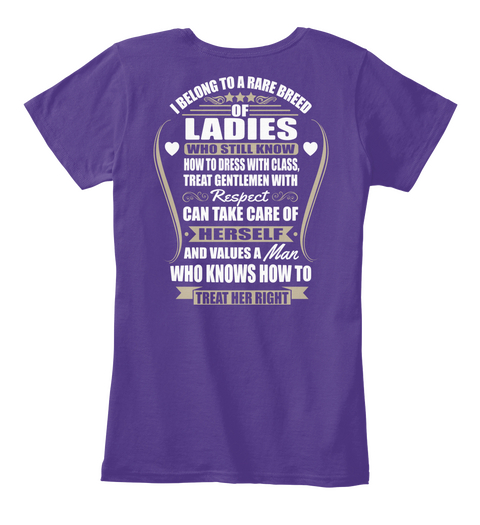 A Rare Breed Of Ladies Purple T-Shirt Back