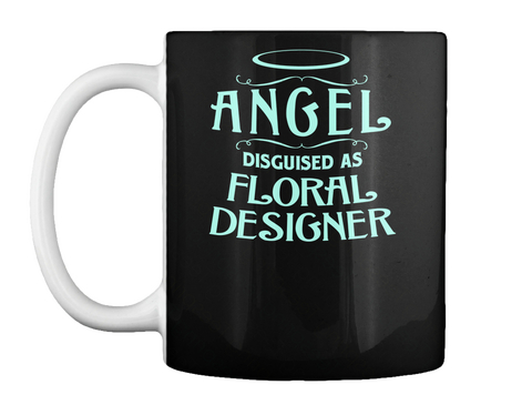 Angel Disguised As Floral Designer Black T-Shirt Front