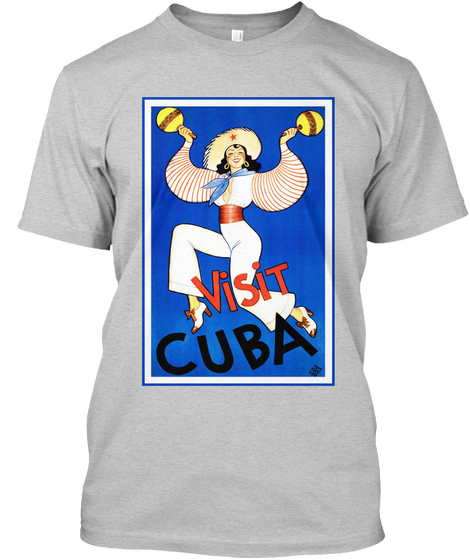 Vintage Destinations   Cuba Light Steel Camiseta Front