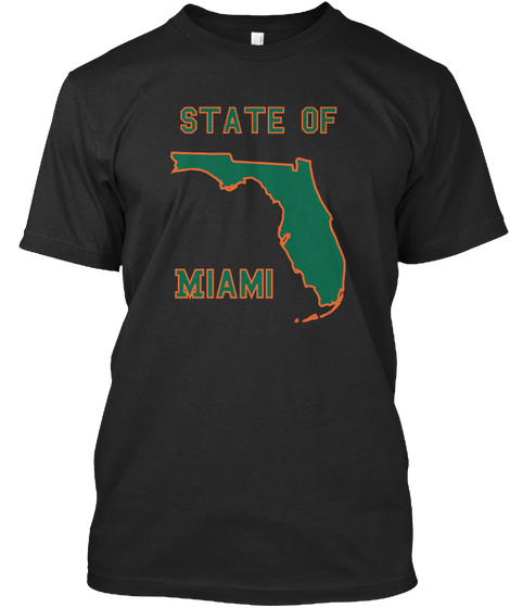 State Of Miami Black Maglietta Front