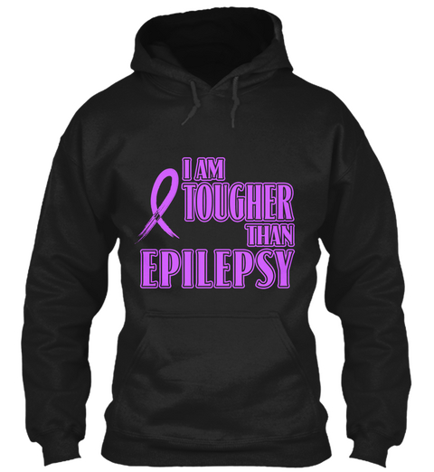 I Am Tougher Than Epilepsy Black áo T-Shirt Front