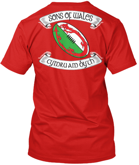 Sons Of Wales Cymru Am Oyth Red T-Shirt Back