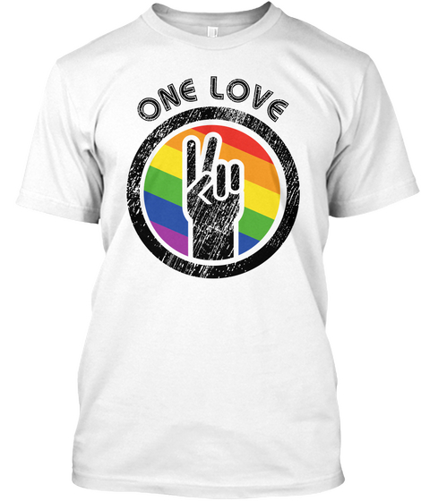 One Love White áo T-Shirt Front