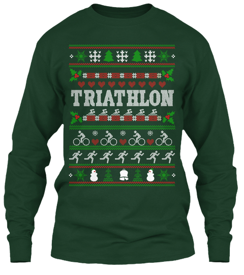 Triathlon  Forest Green T-Shirt Front