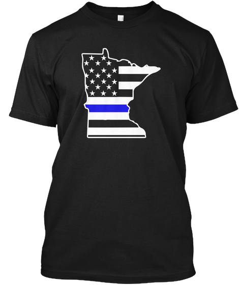 Minnesota Thin Blue Line Tshirts Hoodies Black T-Shirt Front