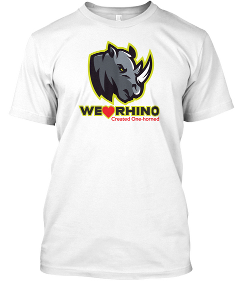 We Love Rhino White Kaos Front