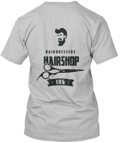Barber Shop Man Light Heather Grey  T-Shirt Back