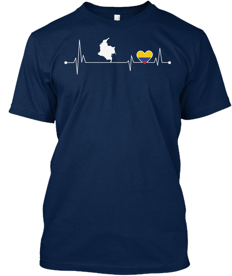 Colombia Hearbeat Navy T-Shirt Front