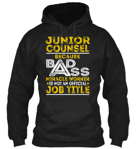 Junior Counsel Black T-Shirt Front