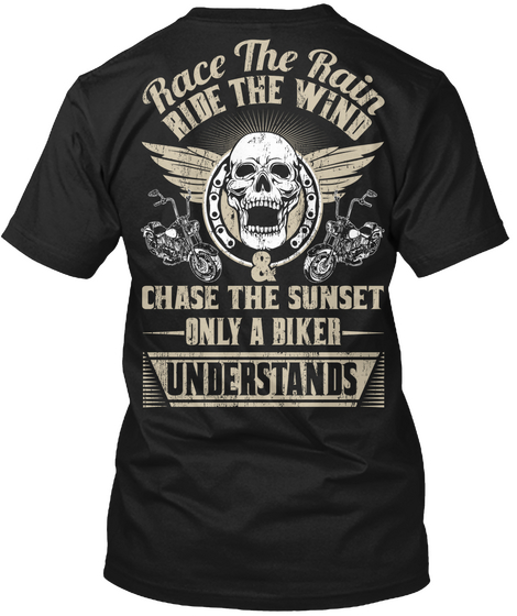 Only A Biker Understands Black Camiseta Back