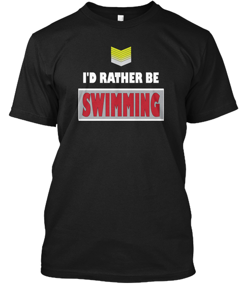 Swimming T Shirt Black Kaos Front