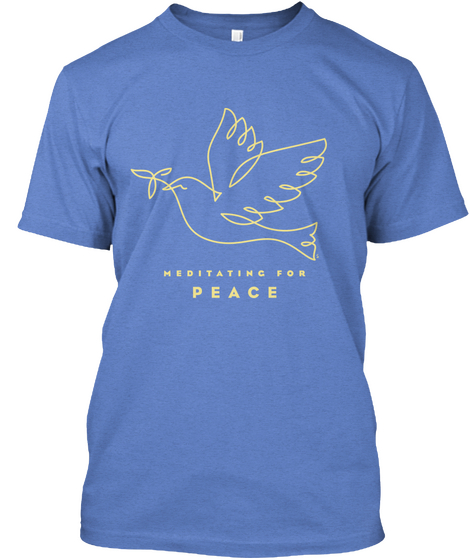 Meditating For Peace Heathered Royal  T-Shirt Front