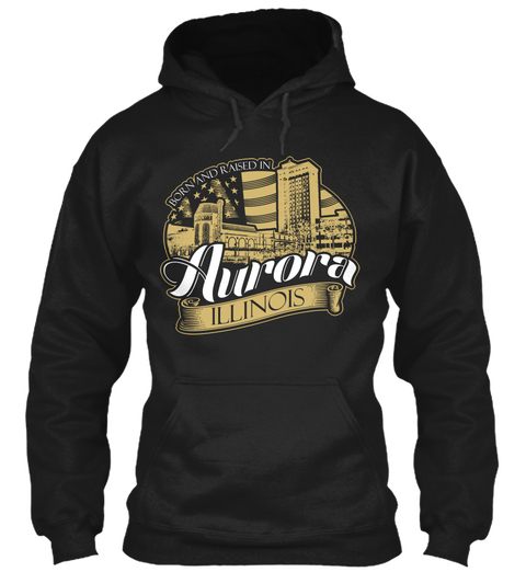 Aurora, Illinois (Mp) Black T-Shirt Front