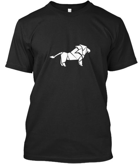 [1000+Sold] Origami Lion Black T-Shirt Front