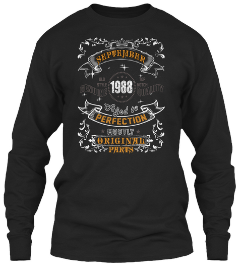 1988   September Aged To Perfection Black áo T-Shirt Front