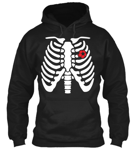 Halloween Skeleton   Soccer Shirt Black T-Shirt Front