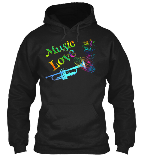 Music Love Black T-Shirt Front