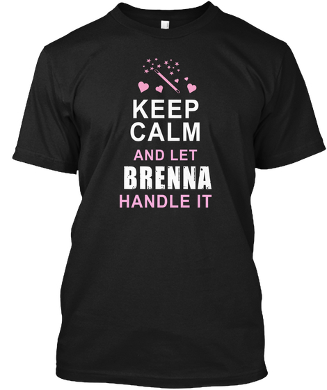Brenna Keep Calm T Shirt Black áo T-Shirt Front