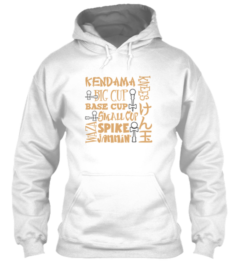 Kendama Word Block Gold2   White áo T-Shirt Front