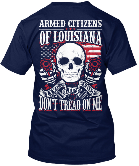 Armed Citizens Of Louisiana! Navy Camiseta Back