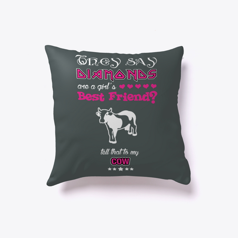 Tell That To My Cow Pillow Dark Grey T-Shirt Front