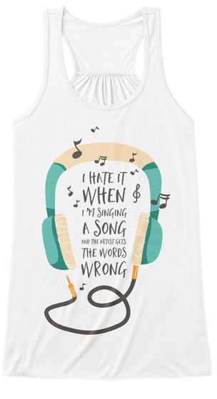 When I'm Singing A Song   Typo White T-Shirt Front