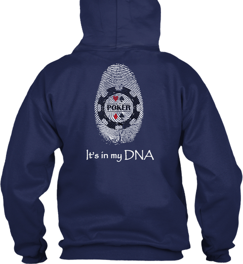 Poker Is In My Dna Navy T-Shirt Back