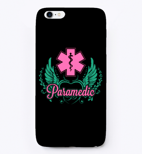 Wings Paramedic Phone Case Black Camiseta Front