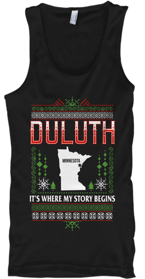 Duluth It's Where My Story Begins Black Camiseta Front