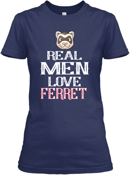 Ferret Breed Lover Navy T-Shirt Front