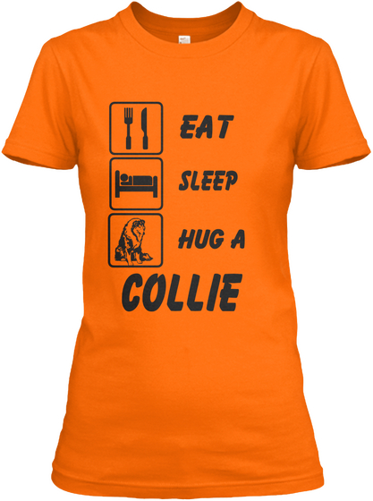 Border Collies Orange T-Shirt Front