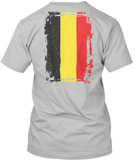 Belgium Flag T Shirt Sport Grey áo T-Shirt Back