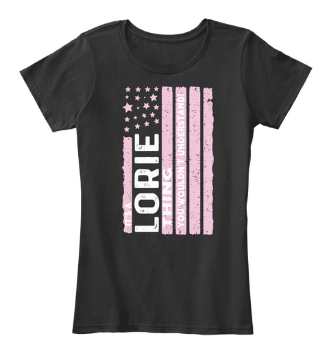 Lorie Thing, Lorie Flag Black T-Shirt Front