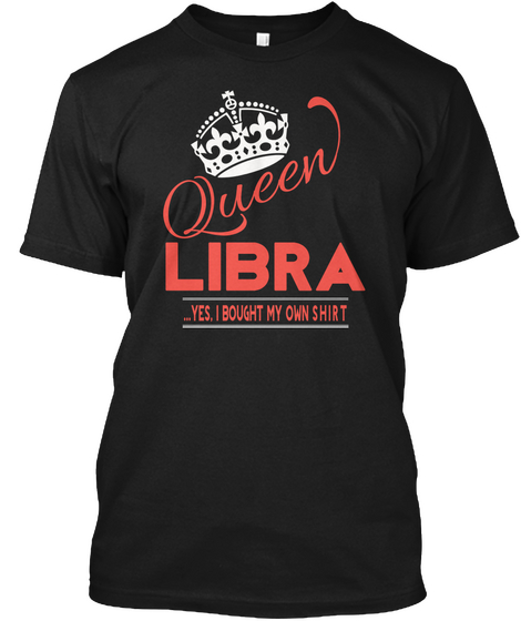Libra Black T-Shirt Front