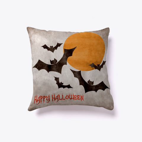 Halloween Bat Pillow White T-Shirt Front