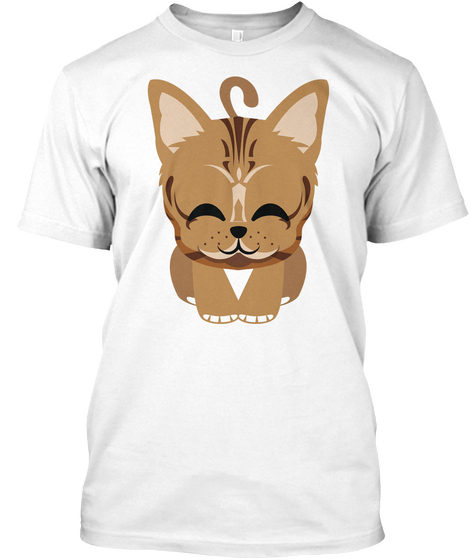 Bengal Cat Emoji Happy With Joy White T-Shirt Front