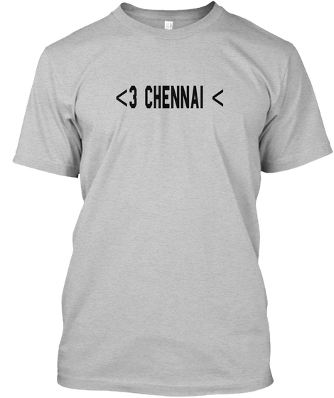 <3 Chennai <3 Light Heather Grey  Camiseta Front