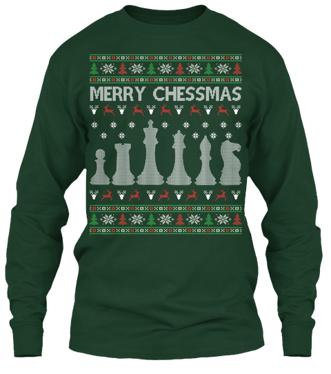 Merry Chessmas Forest Green T-Shirt Front