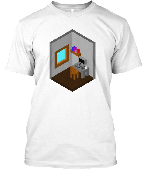 Computer Room By Ded Lol White T-Shirt Front