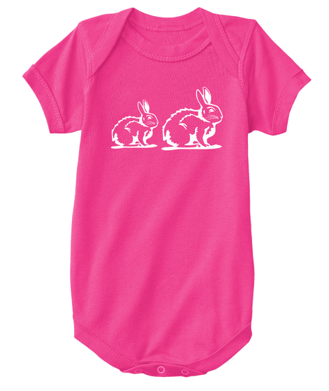 Bunny Rabbit Easter Spring Eggs Onesie Hot Pink áo T-Shirt Front