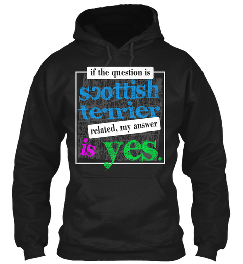 Scottish Terrier Question Black Maglietta Front