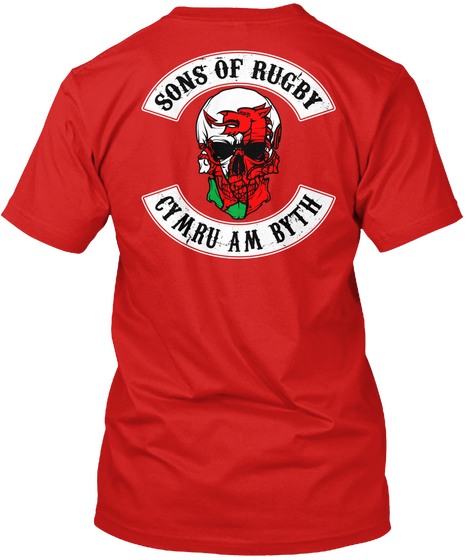 Sons Of Rugby Cymru Am Byth Red T-Shirt Back