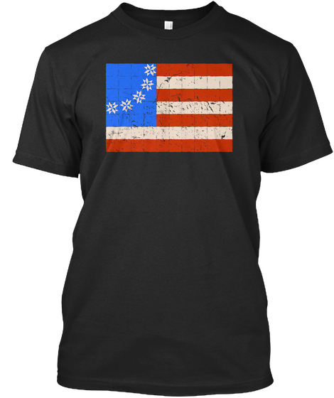 The Quilter's Flag Black T-Shirt Front