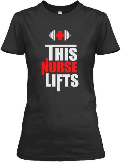This Nurse Lifts Black Camiseta Front