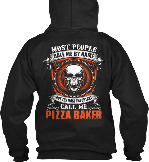 Pizza Baker Black Kaos Back