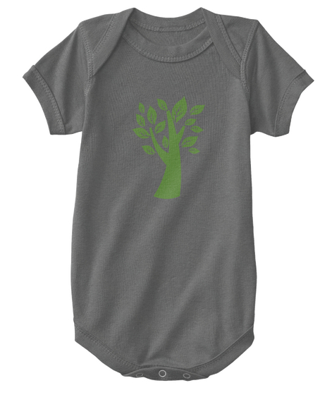 Green Tree Baby Onesie Charcoal T-Shirt Front